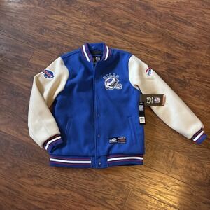 Buffalo Bills Ultra GAME Quilt Lined Sewn Logos  Varsity Jacket Youth XL